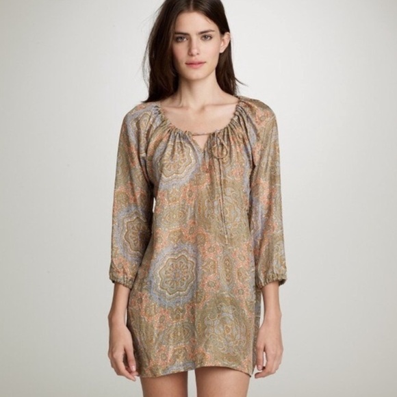 J. Crew harbour paisley silk tunic cover up XS - Picture 1 of 8